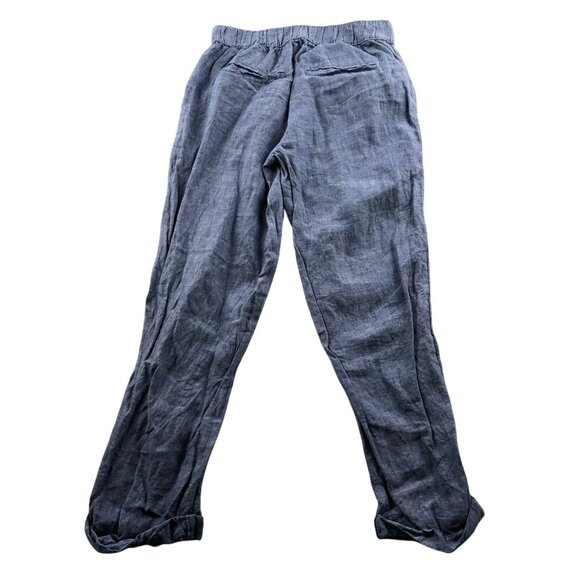 Rachel Roy Women Pants Size XS Straight Leg 100% Linen Blue Elastic Waist Casual - Picture 2 of 11